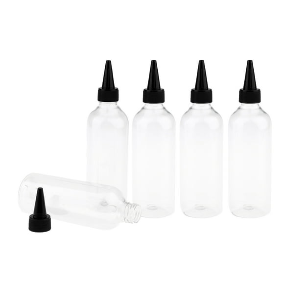 Esquirla 5Pieces 250ml Empty Refillable Cosmetics Sub Bottles Travel Cover Black Tip Cover