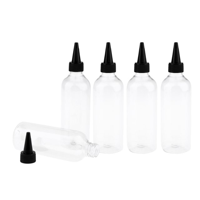 Esquirla 5Pieces 250ml Empty Refillable Cosmetics Sub Bottles Travel Cover Black Tip Cover