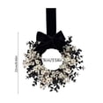 thumbnail image 3 of Cififendec Halloween Baby Breath Black Bow Wreath, 8.66", Dark Leaf Floral Round Door Hanging for Cemetery Fence Porch Gothic Spooky Holiday Decor, 3 of 5