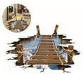 thumbnail image 1 of 3D Sky And White Cloud Wood Bridge Floor Sticker Wall Decal Non-Slip Home Decor, 1 of 8