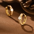 thumbnail image 5 of Gold Hoop Earring for Women 18K Gold Plated Non Tarnish Huggie Hoop Earring with Cubic Zirconia Stainless Steel Hypoallergenic CZ Earrings Jewelry Gifts, 5 of 7