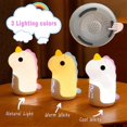 thumbnail image 3 of Children's Alarm Clock, Unicorn Rechargeable Illuminated Alarm Clock, Adjustable 3 Colors Silicone Baby Night Light with Alarm Clock,(Blue), 3 of 4