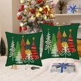 thumbnail image 2 of Green Christmas Pillow Covers 18x18 Inch Set of 2 Christmas Tree Xmas Farmhouse Decoration Pillow Cases New Year Winter Holiday Cotton Linen Cushion Cover for Home Sofa Couch Decor, 2 of 6