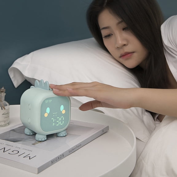 IMIKEYA USB Alarm Clock with LED Night Light and Soothing Sleep Sounds for Bedroom and Home Use