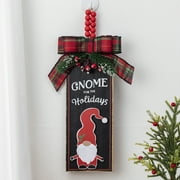 Holiday Time Hanging Sign Decoration, Gnome for the Holidays