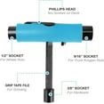 thumbnail image 2 of All-in-One Skate Tools Multi-Function Portable Skateboard T Tool Accessory with T-Type Allen Key and L-Type Phillips Head Wrench Screwdriver, 2 of 8