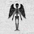 thumbnail image 4 of Craftnamesign Skeleton Fairy Metal Wall Art LED Light, Gothic Skull with Wings Sign Decoration, 4 of 5