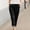 Black, variant on Women's Summer Solid Linen Harem Long Pants, Elastic Waist Capri Length Casual Daily Wear Trousers White M