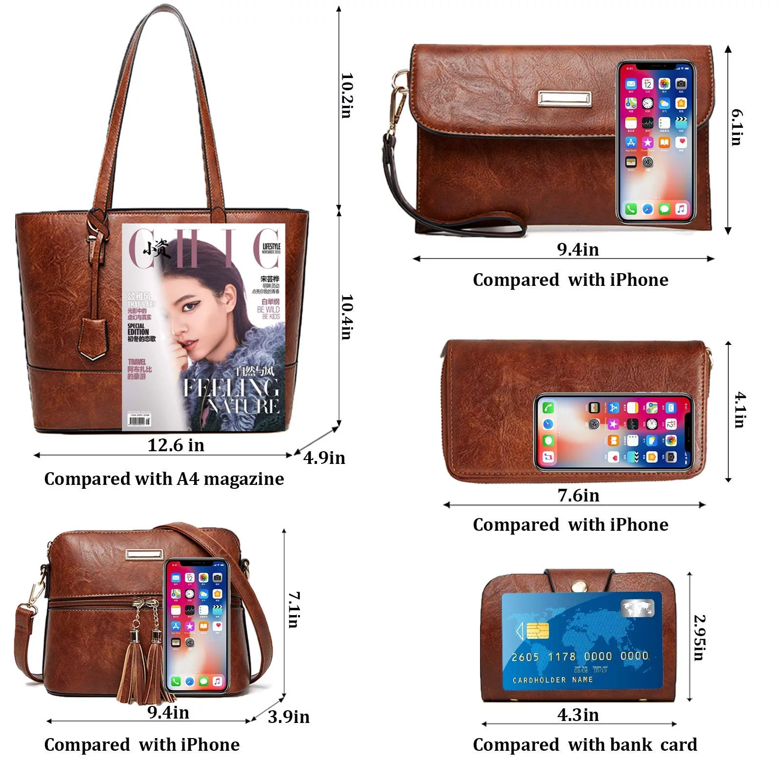 OUSIMEN Purses and Handbags for Womens Satchel Shoulder Tote Bags Wallets