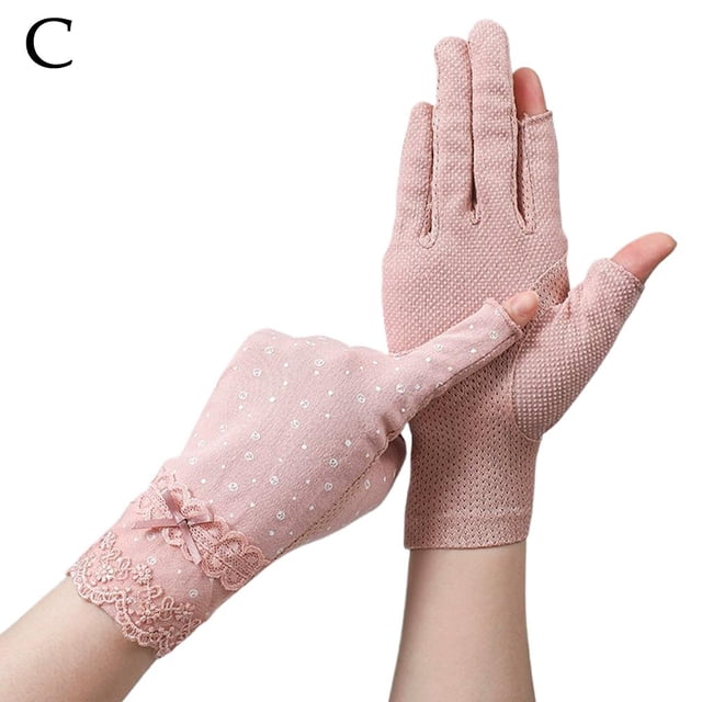 Cotton Polyester Cycling Gloves with UV Protection and Anti-Slip Design - Choose Your Color