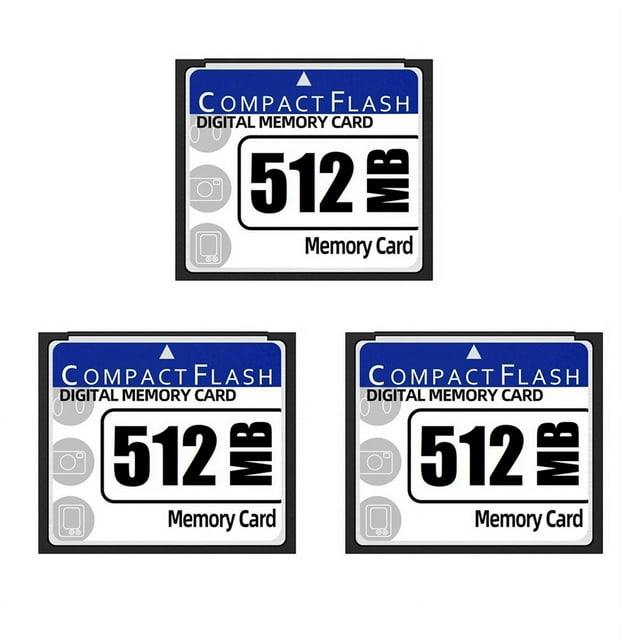3X Carte Mémoire CompactFlash 512 Mo pour Appareil Photo, Machine Publicitaire, Carte d'Ordinateur Industriel