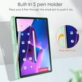 thumbnail image 5 of Case for Lenovo Tab M10 Plus 3rd Gen 10.6" 2022 (TB-125F/TB-128F) with [S Pen Holder], [Tri-Fold Flip Kickstand] Shockproof Protective Transparent Clear Back Tablet Cover, Mintgreen, 5 of 8