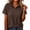#0299-Brown, variant on Summer Tops for Women Mandarin Zip Collar Short Sleeve Half Circle Zip Horizontal Stripe Print Casual Tops for Women Relaxed Fit Everyday Wear Soft Womens Tees