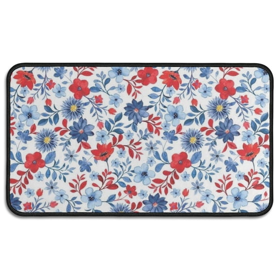 Pioneer Flower Floral Print Pattern Door Rugs,Washable Non Slip Door Mats Indoor,Decorative Door Mats,Entry Mat Indoor for Entrance,Bedroom,Kitchen,Bathroom,30"x17"