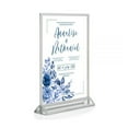 thumbnail image 2 of M&T Displays Desktop Acrylic Sign Menu Holder Double Sided T Shape Tabletop 5x7 Inch Silver Border Bottom Loading Clear Ad Frame for Restaurant Store Wedding Party Event (12 pack), 2 of 4
