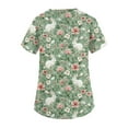 thumbnail image 5 of Fabrcox S-5XL Easter Bunny Eggs Print Holiday Women Scrub Tops V Neck Short Sleeve Easter Stretch Nurse Uniform with Pocket, 5 of 5