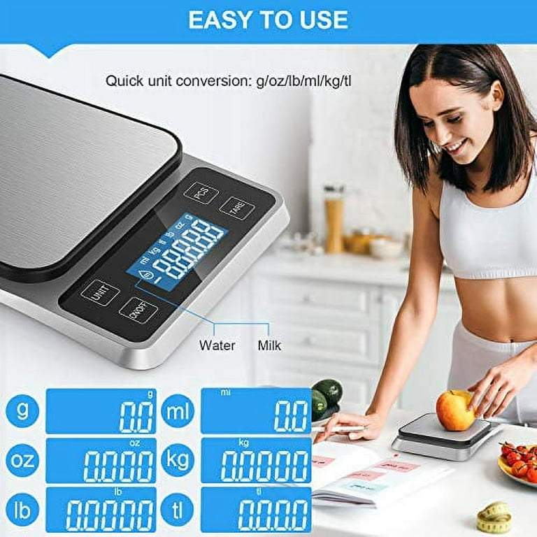 Usb Rechargeable Kitchen Food Scale With Lcd Display - Grams And
