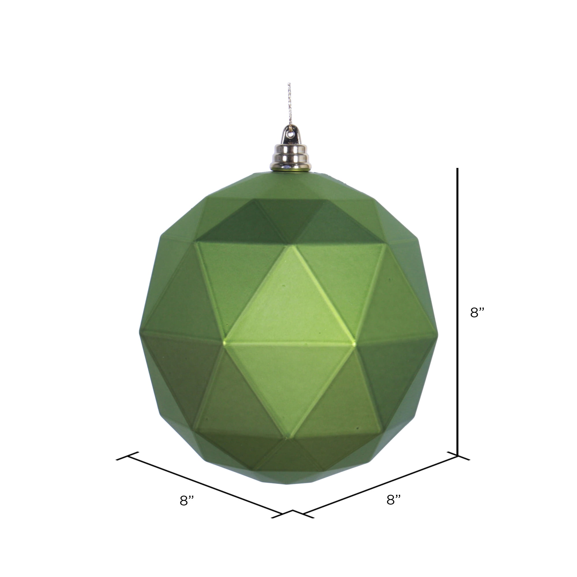 Vickerman 8" Lime Matte Geometric Ball Ornament