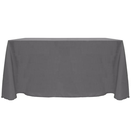 

Ultimate Textile (2 Pack) Reversible Shantung Satin - Majestic 90 x 132-Inch Rectangular Tablecloth - for Weddings Home Parties and Special Event use Charcoal Grey