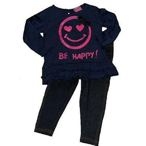 Diva Little Girl's "Be Happy" Blue Shirt and Leggings (6X)