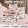 thumbnail image 2 of Amberspace Floral 7-piece Bed in a Bag Full Comforter Set with Sheets,Clay Pink Cristie, 2 of 8