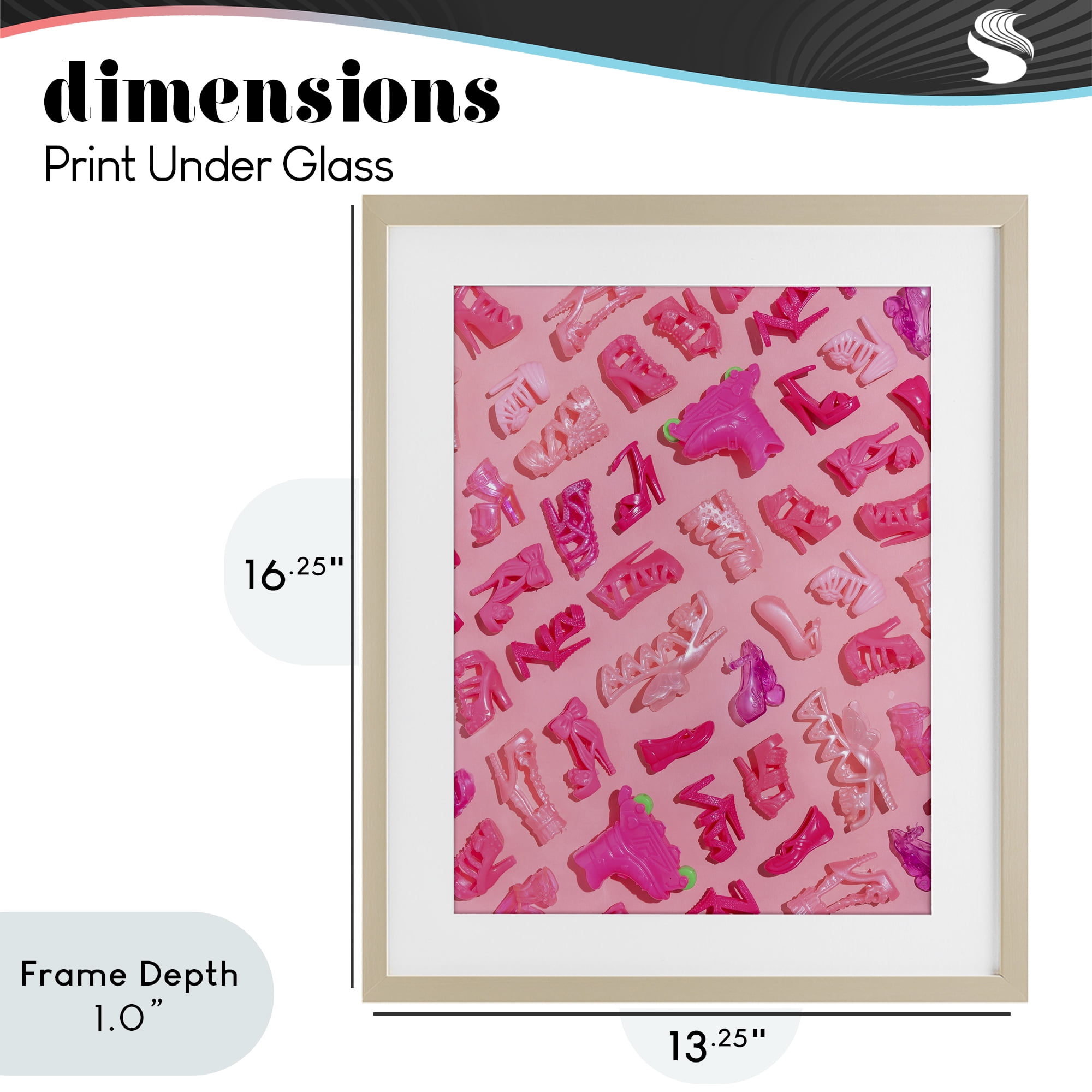 Stupell Industries Tiny Doll Shoes Pink Birch Framed Print Under Glass, design by LISH Creative