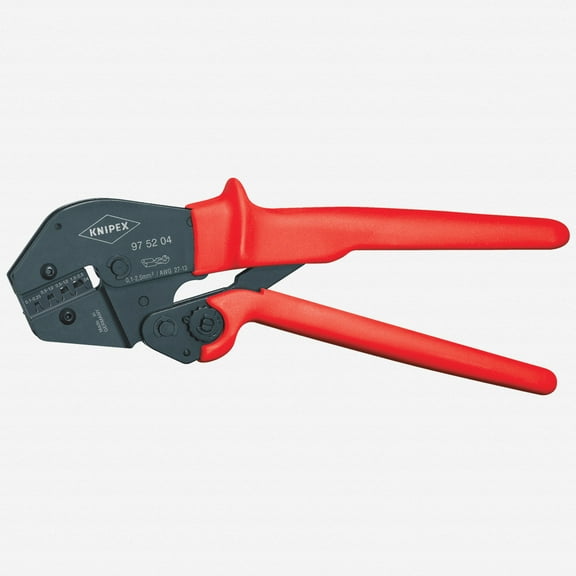 Knipex Crimping Pliers w/ Lever Transmission - Non-insulated, Open Plug-type Connectors, AWG 27-13