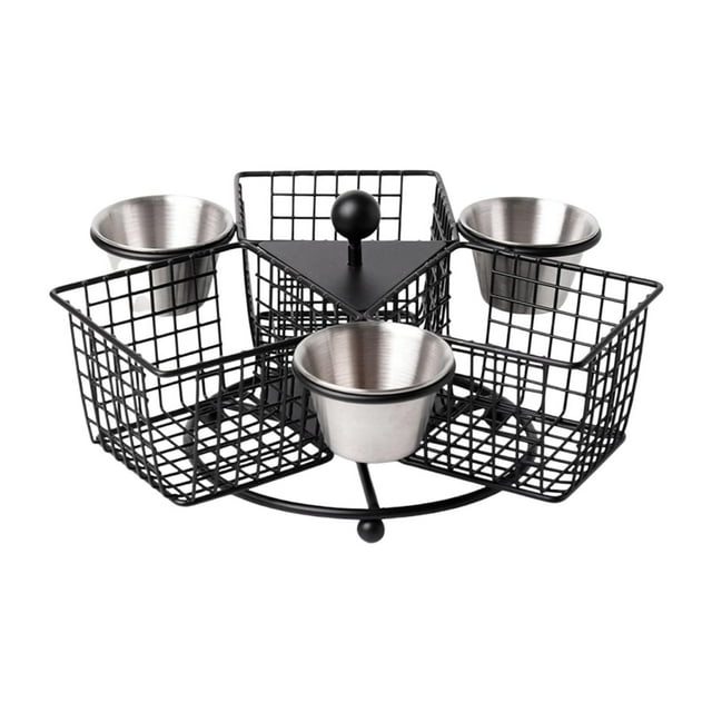 Luzkey Divided Rotating American Frying Basket Multipurpose Heavy Duty Accessory for Commercial, Home Steel Wire Basket Deep Fry Bin