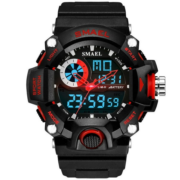 SMAEL Men Military Watch 50m Waterproof Wristwatch LED Quartz Clock Digital Sports Watches