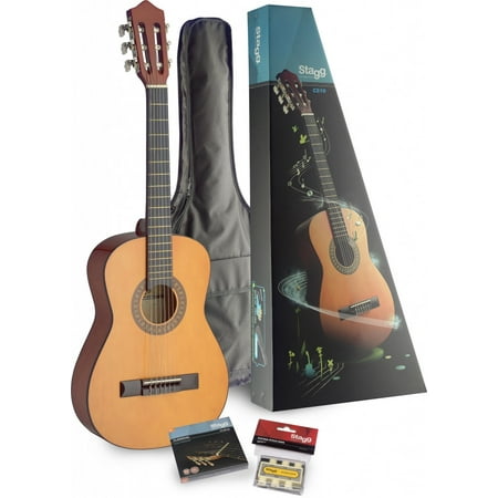 Stagg C510 PACK 1/2 Size Classical Guitar Pack with Gig Bag and Pack of Strings (Best Value 12 String Guitar)