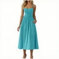 thumbnail image 1 of Yuyuzo Robes pour Femmes Décontractées Robes Maxi Smockées Bretelles Spaghetti Évasées Ligne A Longue Fluide Robe d'Été de Plage, 1 of 6