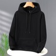 thumbnail image 2 of Men's Plush Lining Hoodie Casual Pullover Hooded Sweatshirt, 2 of 11