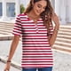 thumbnail image 5 of mfyjkho Tops Para Hacer Ejercicio Para Mujer, Camiseta De Manga Corta Con Cuello En V Y Estampado Para Mujer, Top Holgado, Top De Manga Corta Tops Para Hacer Ejercicio Para Mujer L, 5 of 7