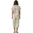 thumbnail image 2 of DISNIMO Flower Printed Women's Sleepwear Soft 2 Piece Pjs Set Comfy Lounge Short Sleeve Tops and Capri Pant Pajama for Summer, 4XL, 2 of 7