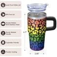 thumbnail image 3 of Double Wall 20oz Geometric Texture Tumbler with Handle, Stainless Steel Insulated Coffee Travel Mug Leak Proof Design, 3 of 5