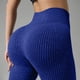 thumbnail image 5 of Pantalones de yoga para mujer, ajustados, de cintura alta, con realce de cadera, a rayas, con rosca, para uso externo., 5 of 7