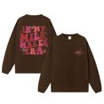 thumbnail image 1 of Gibobby Sudadera oversize mujer Sudadera de manga larga con cuello redondo para mujer(Marrón,M), 1 of 5
