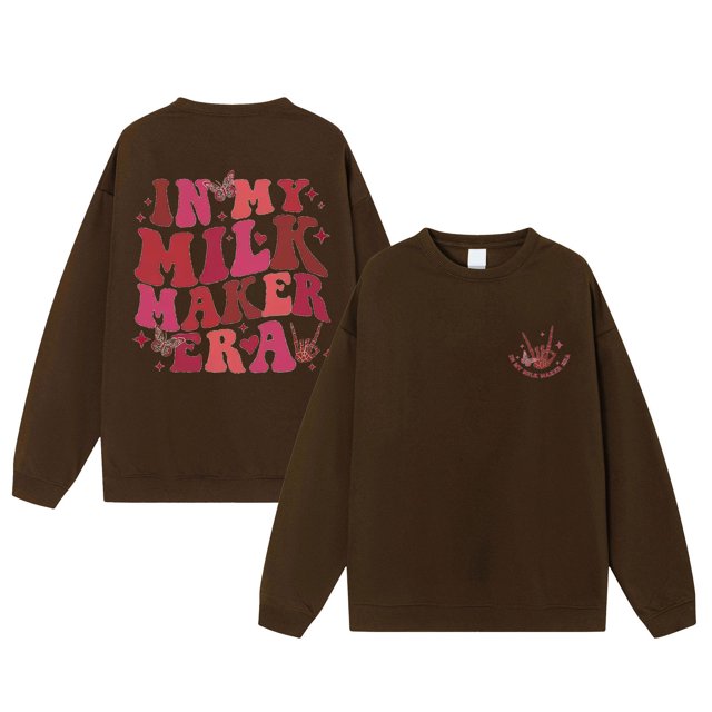 Gibobby Sudadera oversize mujer Sudadera de manga larga con cuello redondo para mujer(Marrón,M)