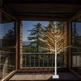 thumbnail image 6 of 6 FT Lighted Birch Tree with 128 Led Lights Decorative Porch Artificial Tree for Home Decoration Warm White Solar Powered, 6 of 6