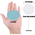 thumbnail image 2 of RYLABLUE Geometric Pattern Teal Set of 6 Car Coaster for Drinks, Absorbent Ceramic Stone Coasters Cup Mat with Cork Base for Home Kitchen Room Coffee Table Bar Decor, 2 of 5