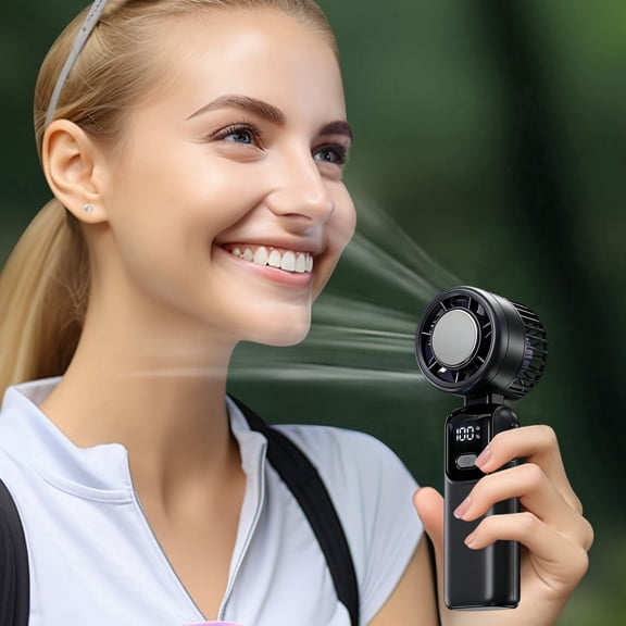 Leeye Handheld Fan with Cooling Plate, Rechargeable Personal Cooling Fan with Cold Compress Function, Portable Mini Fan with Ice Cooling for Summer Travel Outdoor