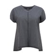 thumbnail image 4 of DARING DIVA Women's Plus V Neck Vertical Stripe Drop Shoulder Blouse 3X Blue Gray, 4 of 5