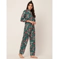 thumbnail image 3 of Moomaya Sleepwear, Printed Pajama And Shirt Set, Button-Down Loungewear 2 Pcs Nightsuit Pjs, 3 of 9