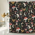 thumbnail image 2 of Mushroom Shower Curtain for Bathroom,Boho Butterfly Floral Moon Stars Botanical Green Plant Shower Curtain with Hooks,Polyester Fabric Shower Curtains Machine Washable Waterproof Bath Decor 72" x 72", 2 of 6