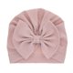 thumbnail image 1 of Solid Baby Cotton Beanies Cute Bear Ear Bowknot Turban Hats Sweet Soft 0-4T Elastic Caps for Newborn Baby Boy Girls HeadwrapsSky Blue He Qiyong unisex, 1 of 1