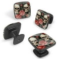 thumbnail image 2 of 4 Pcs Cabinet Handle Drawer Pulls Roses and Skull Knobs with Screws Square Furniture Office Cabinet Knob Decoration, 2 of 7