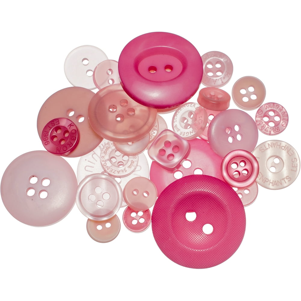 Buttons Galore Button Mason JarsPink Grapefruit