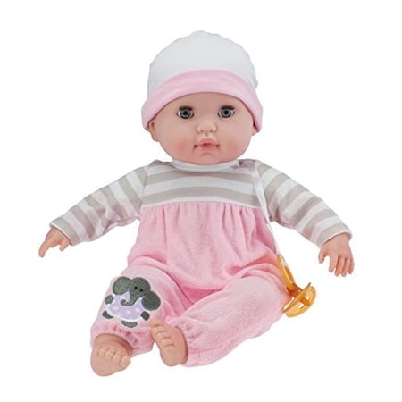 15" Realistic Soft Body Baby Doll with Open/Close Eyes | JC Toys - Berenguer Boutique | 10 Piece Gift Set with Bottle, Rattle, Pacifier Accessories | Pink | Ages 2+
