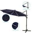 thumbnail image 6 of FLAME&SHADE 10Ft LED Outdoor Round Patio Cantilever Market Offset Umbrella for Deck, Balcony and Poolside, Navy Blue, 6 of 9