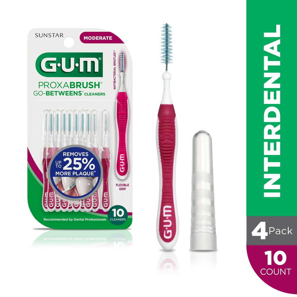 GUM Proxabrush GoBetweens Interdental Brushes, Moderate, 10 Count
